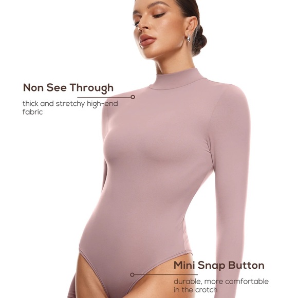 Mauve Long Sleeve Bodysuit - Picture 6 of 6